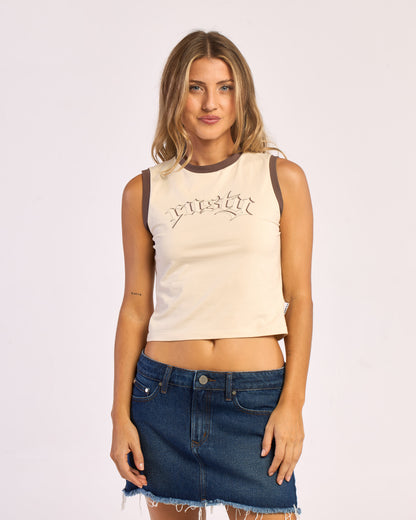 Musculosa Pacific Ringer Tank Ecru