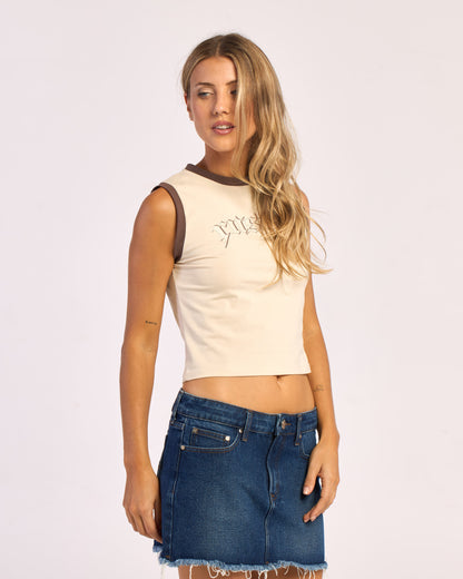 Musculosa Pacific Ringer Tank Ecru