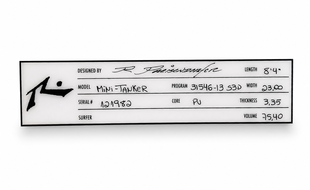Surfboard Rusty MINI-TANKER 8.4 Blanca