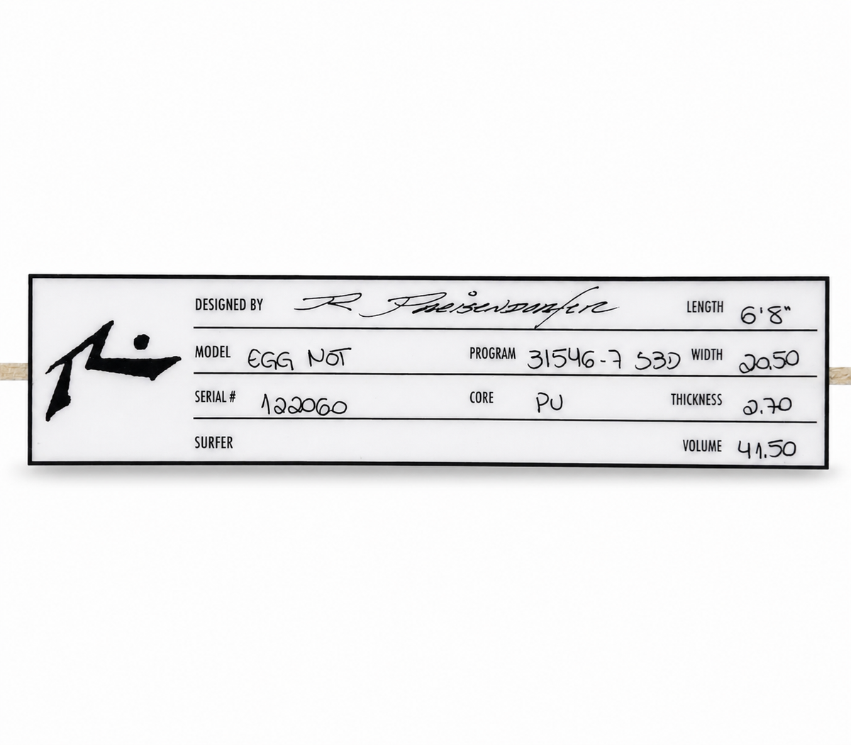 Surfboard Rusty EGG NOT 6.8 Blanca Squash