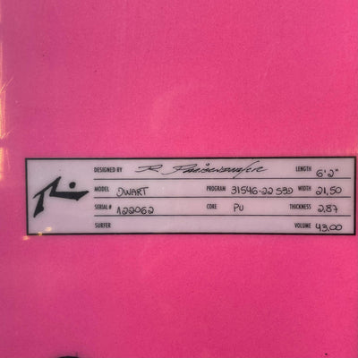 Surfboard Rusty DWART 6.2 FUCSIA