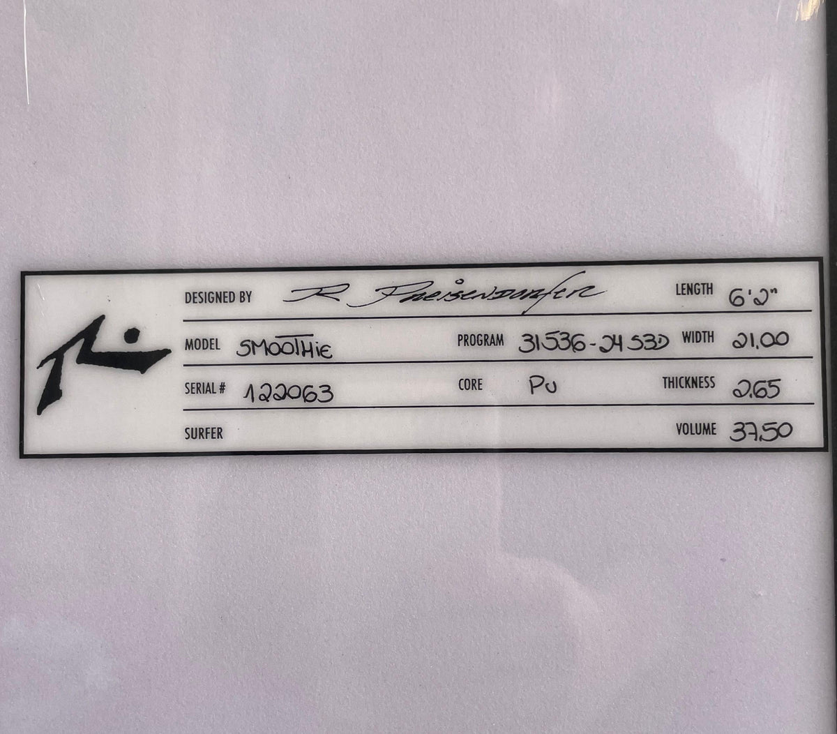 Surfboard Rusty SMOOTHIE 6.2 Blanca