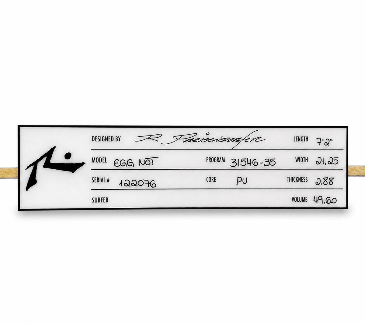 Surfboard Rusty EGG NOT 7.2 Blanca