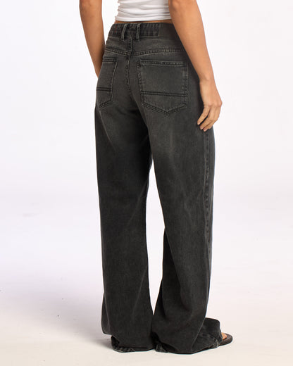 Jean Cyprus Black Low Rise Wide Blasted Black
