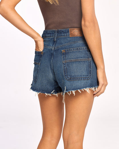 Bermuda Penny 2.0 Kick Flare Denim Deep Sea Blue