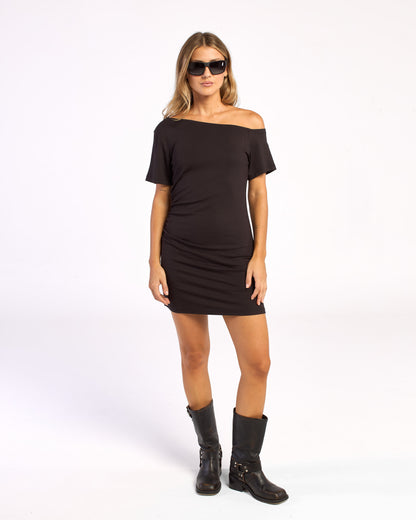 Vestido Sally Slouch Off Shoulder Black