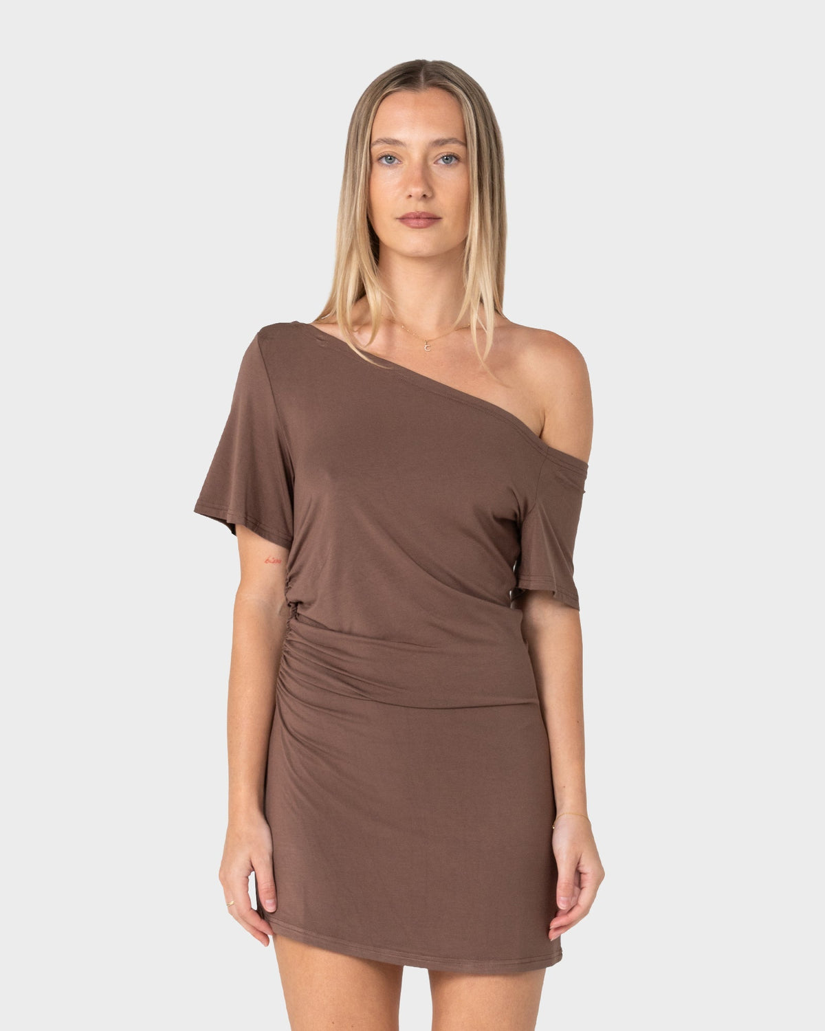 Vestido Sally Slouch Off Shoulder Pinecone