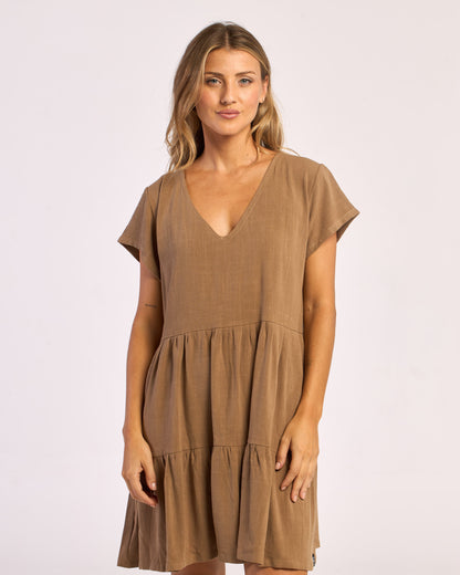 Vestido Tiered Toasted