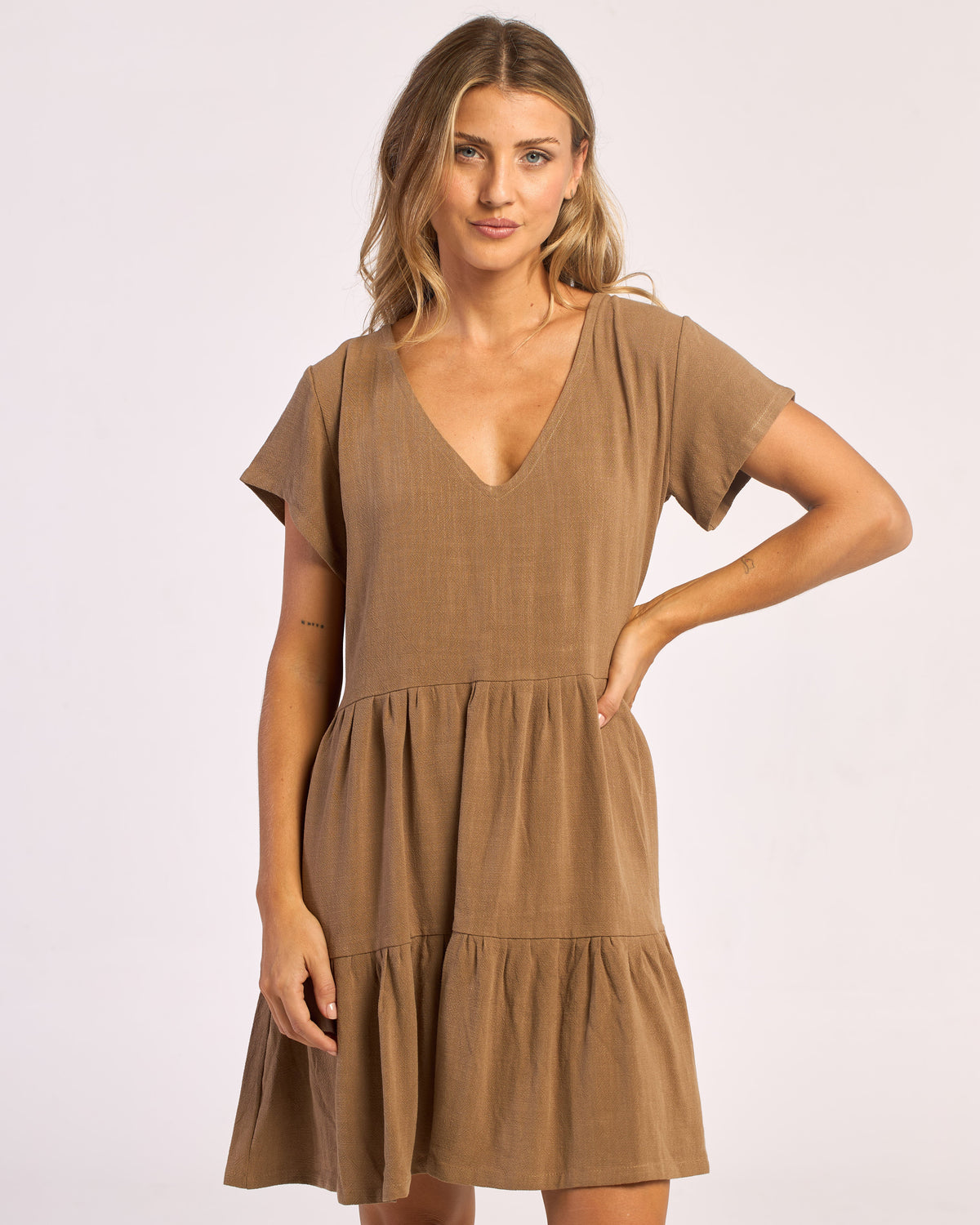 Vestido Tiered Toasted