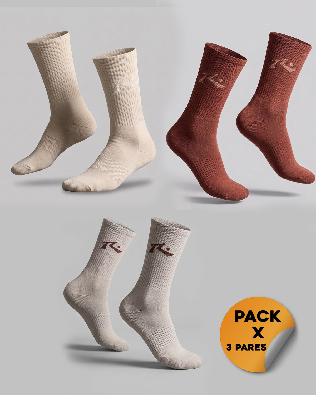 Medias Sunset Station Calf 3-Sock Pack Multi