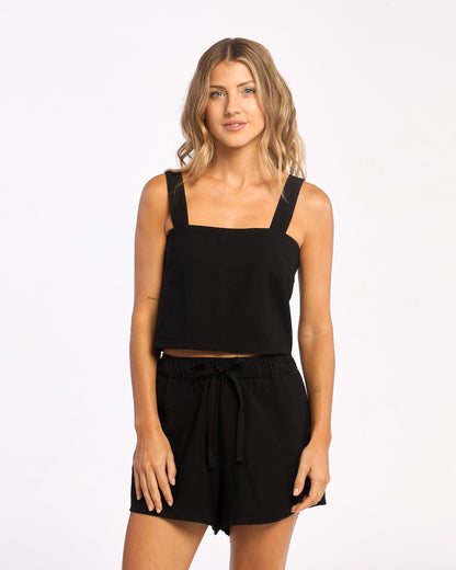 Fashion Top Byron Sleeveless Crop Top Black