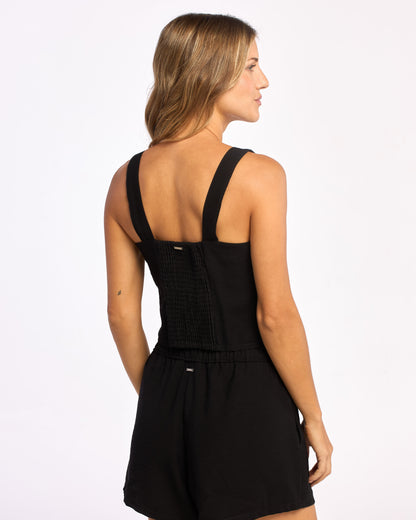 Fashion Top Byron Sleeveless Crop Top Black