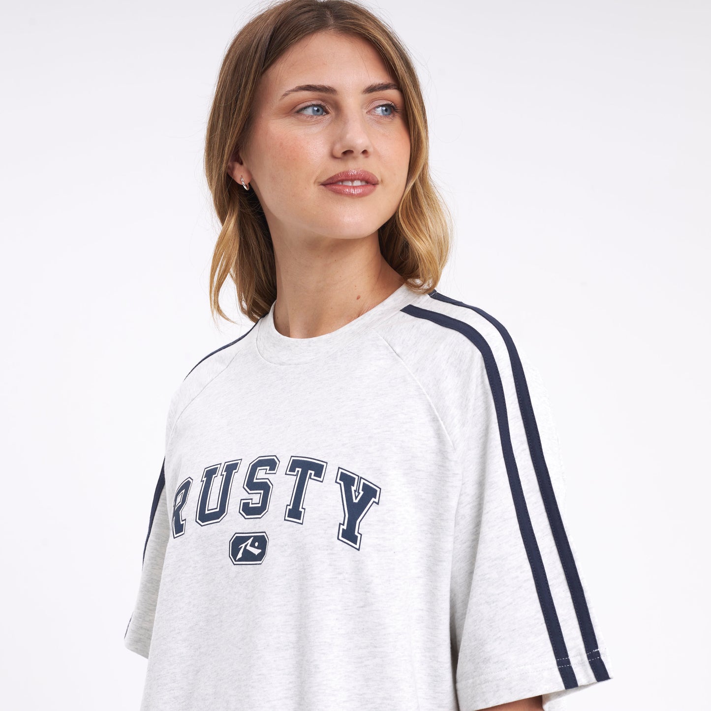 Remera All Saint Collegiate Oversize Grey Marle