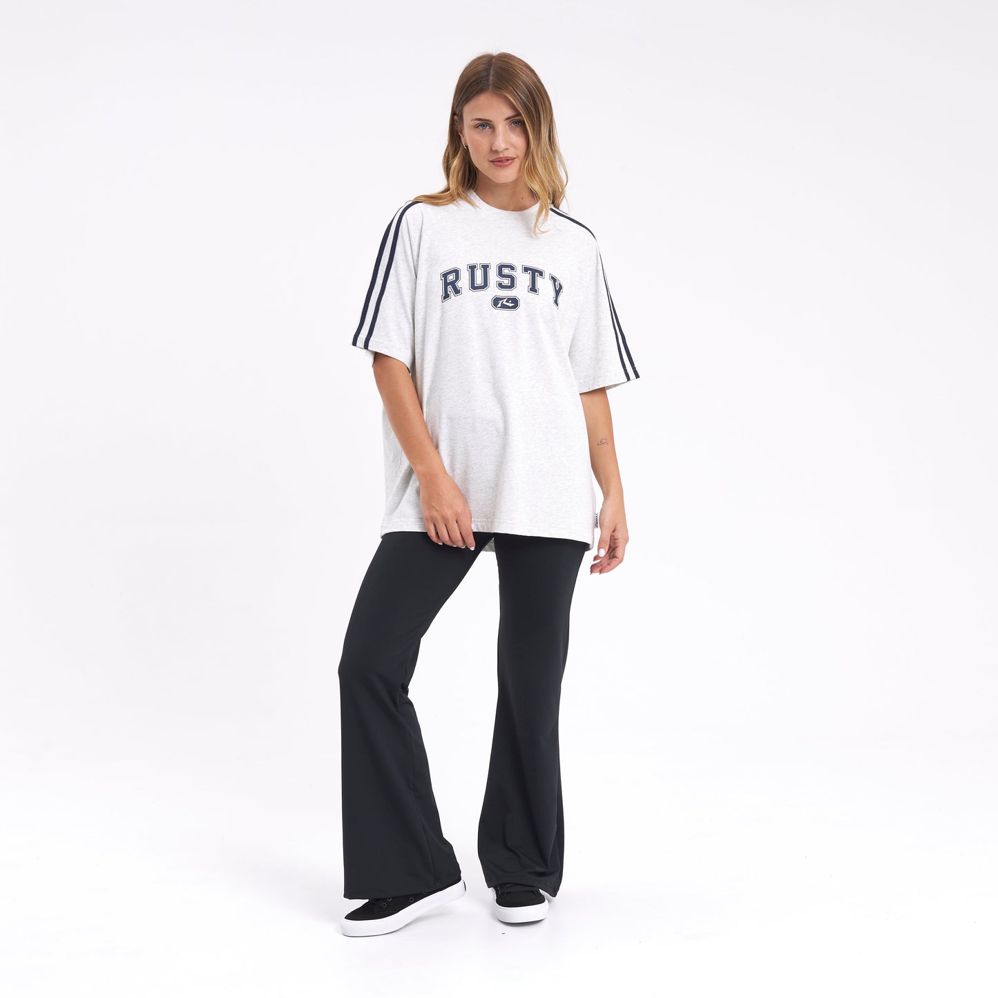 Remera All Saint Collegiate Oversize Grey Marle