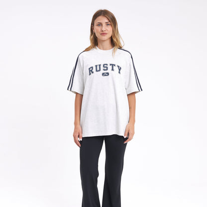 Remera All Saint Collegiate Oversize Grey Marle