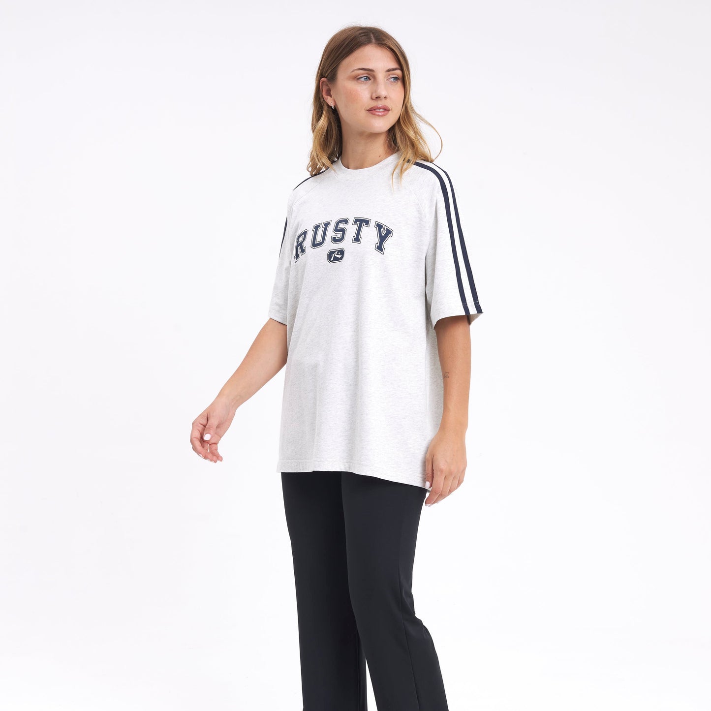 Remera All Saint Collegiate Oversize Grey Marle