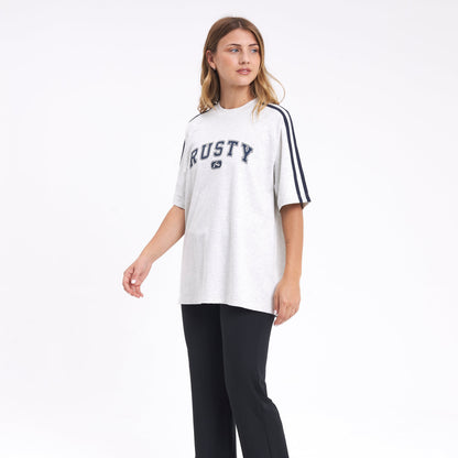 Remera All Saint Collegiate Oversize Grey Marle