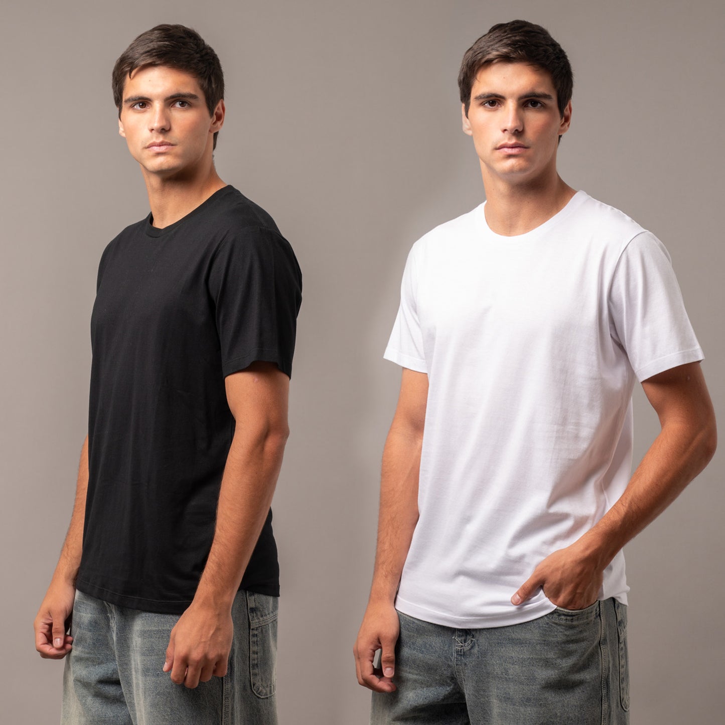 Remera Hombre Rusty Pack 2x1 All Night Blanco Y Negro