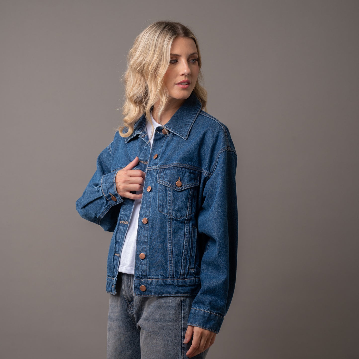 Campera Liviana All Time Oversized Denim Middy Blue