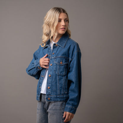 Campera Liviana All Time Oversized Denim Middy Blue