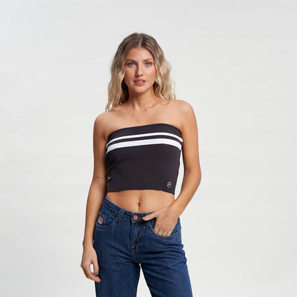 Top Amelia Contrast Kint Coal