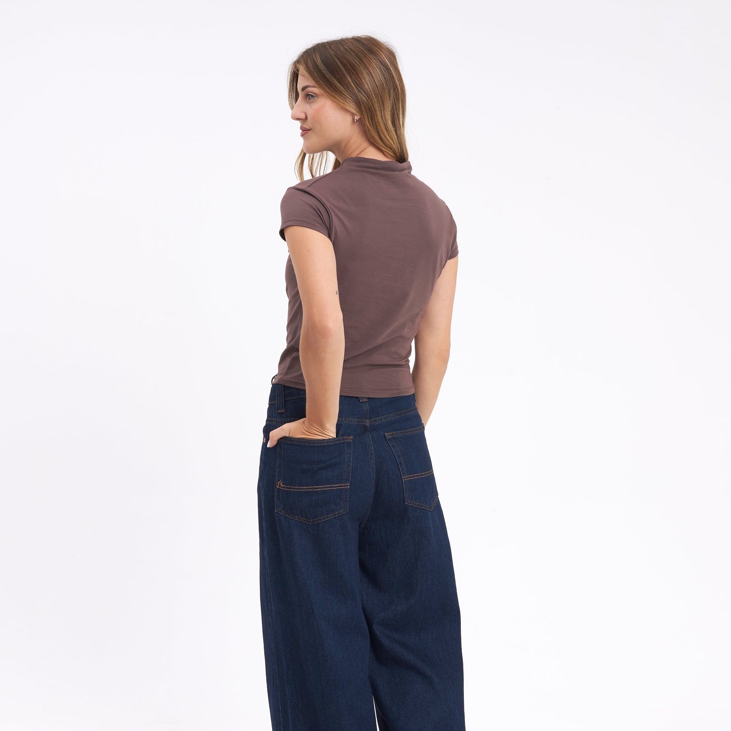 Fashion Top Annie Hi Neck Baby Chestnuit