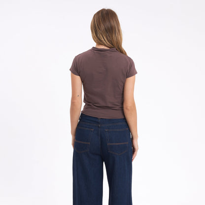 Fashion Top Annie Hi Neck Baby Chestnuit