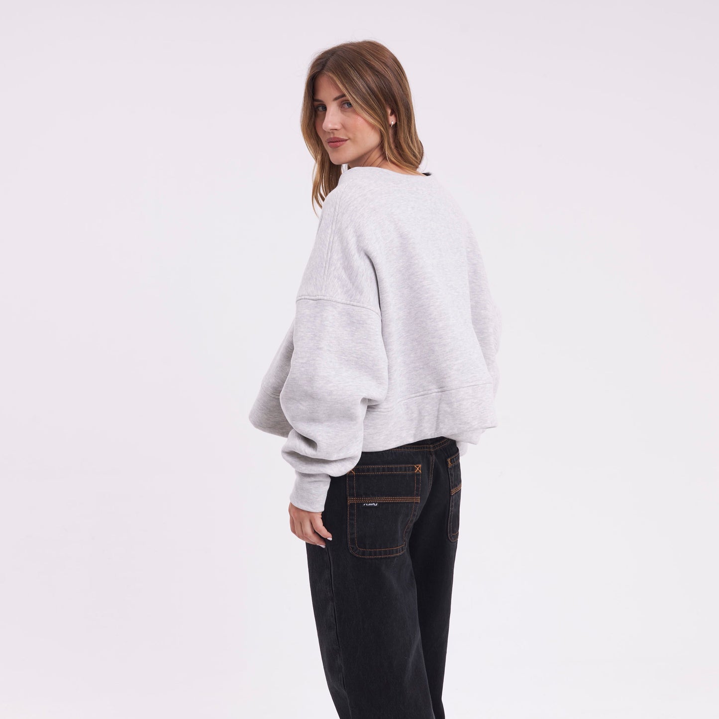 Campera Canguro Atomic Cardigan Grey Marle