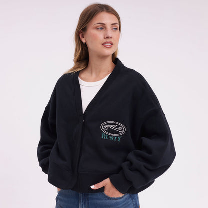 Campera Canguro Atomic Cardigan Black
