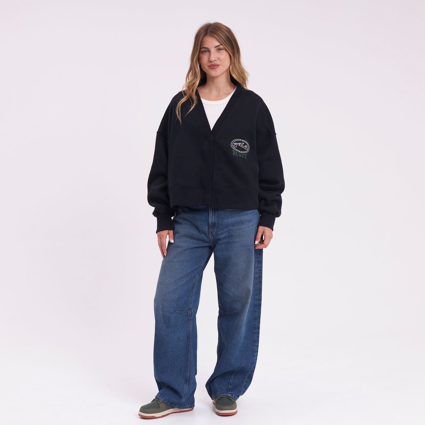 Campera Canguro Atomic Cardigan Black