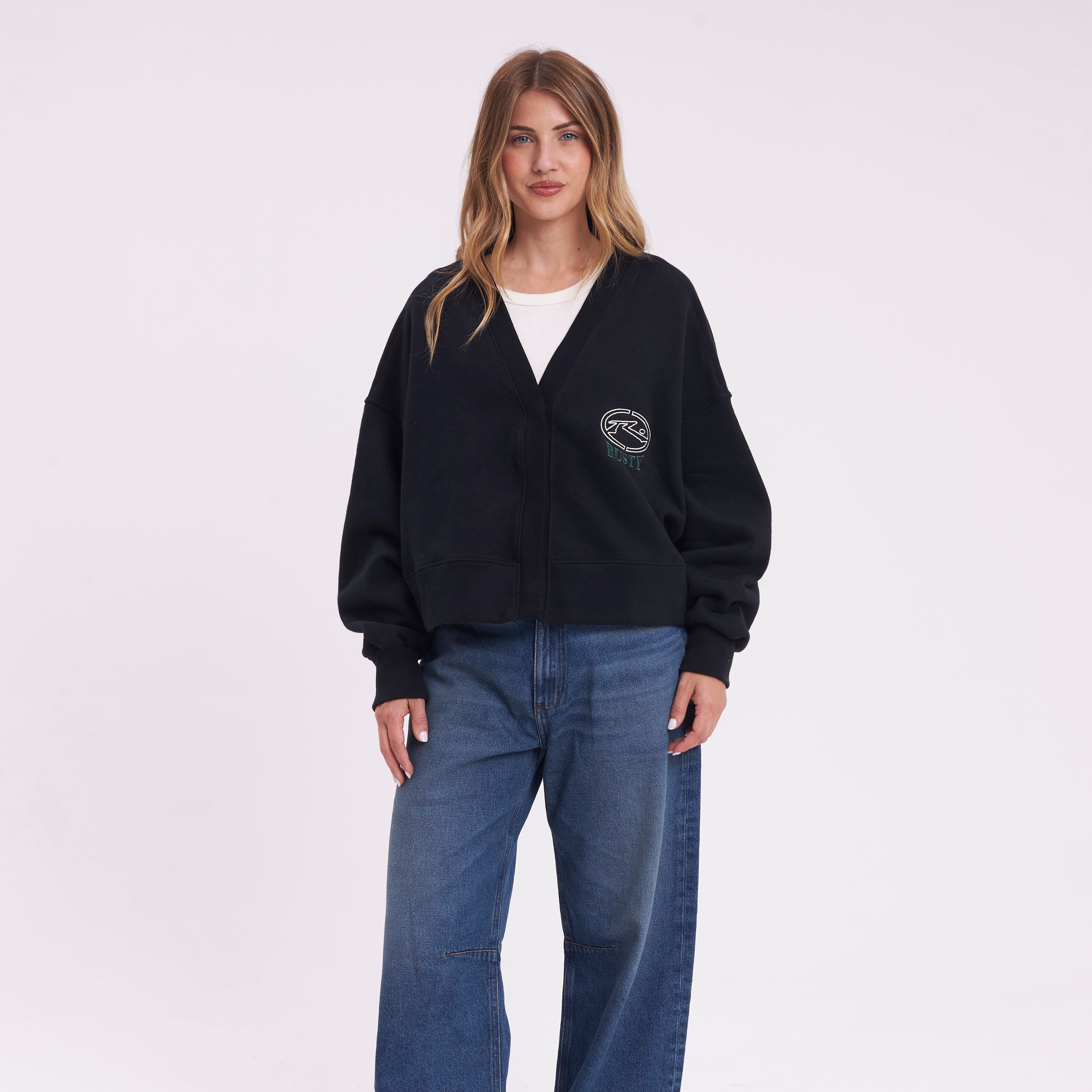 Campera Canguro Atomic Cardigan Black