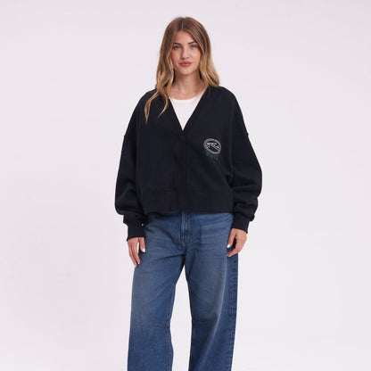 Campera Canguro Atomic Cardigan Black