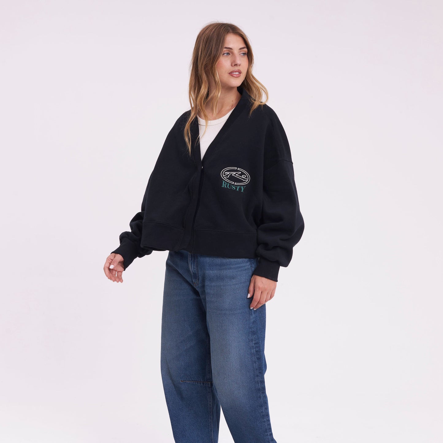 Campera Canguro Atomic Cardigan Black
