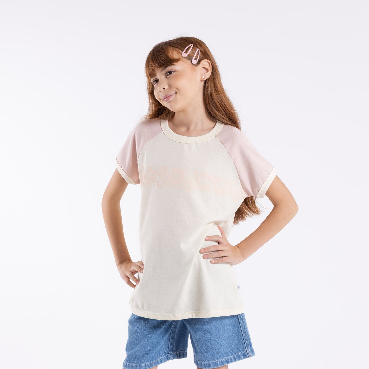 Remera Beau Colourz Oversized Girls Peach Weap