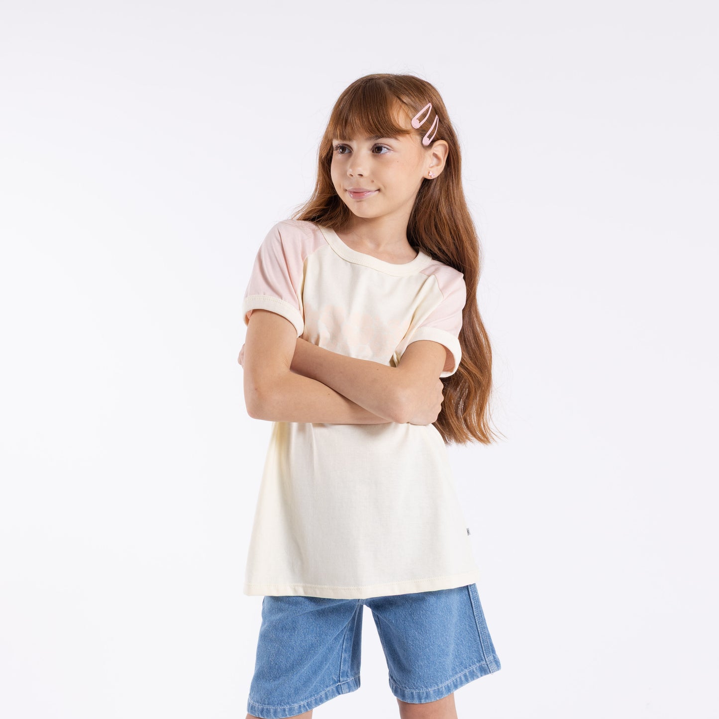 Remera Beau Colourz Oversized Girls Peach Weap