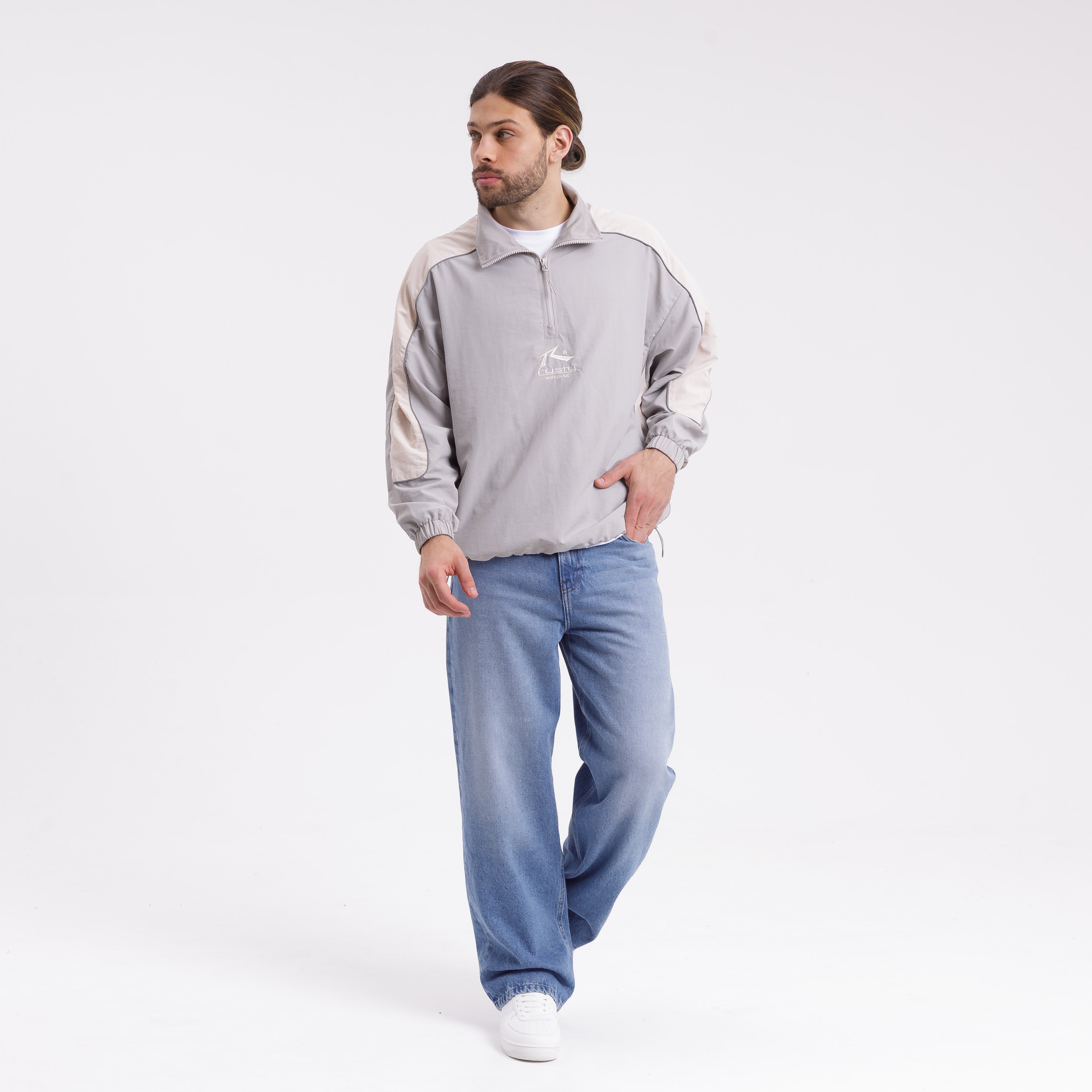 Campera Liviana Betheel 1/2 Zip Windbreaker Grey