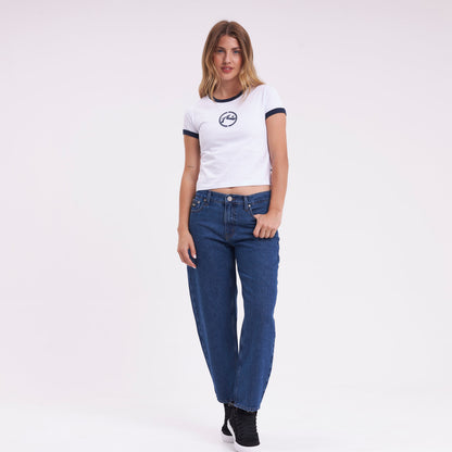 Jean Better Days Barrel Hi Rise Middy Blue