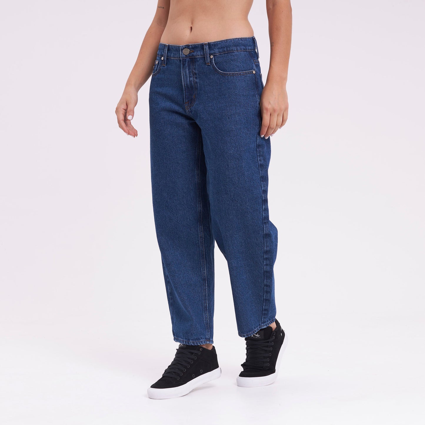 Jean Better Days Barrel Hi Rise Middy Blue