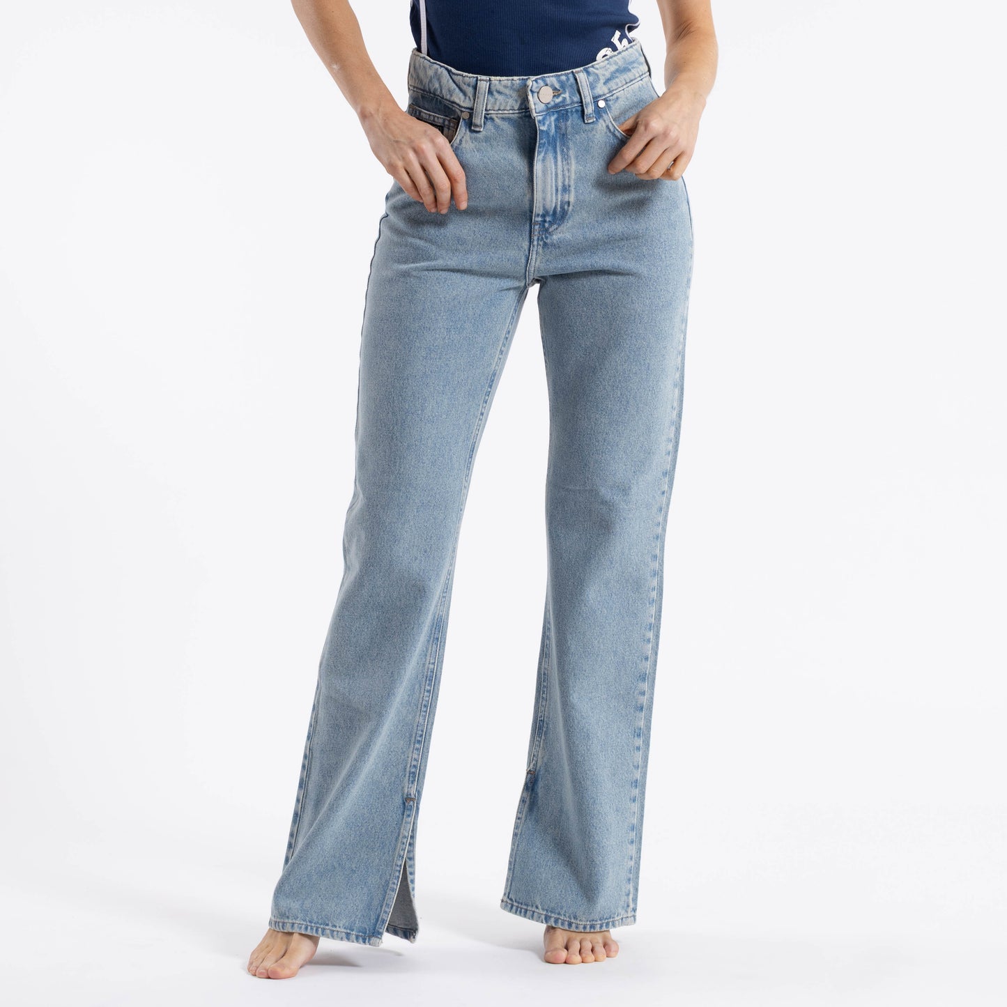 Jean Betty Hi Rise Baggy Middy Blue
