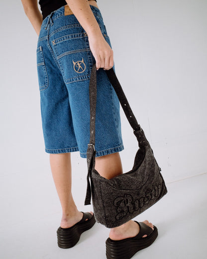 Cartera Roxanne Denim Shoulder Bag Washed Black