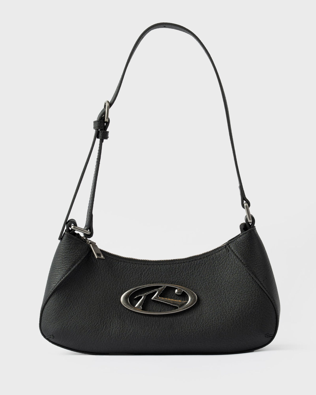 Cartera R Dot Buckle Leather Bag* Black