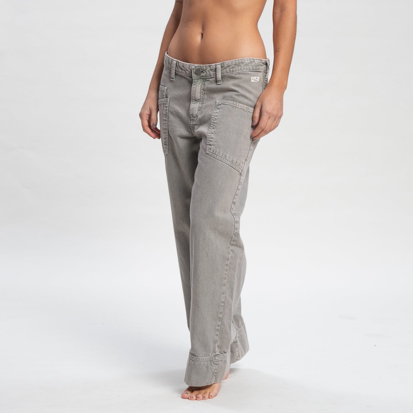 Jean Brooks Low Rise Wide Leg Twill Pant Ld Faded Pistachio