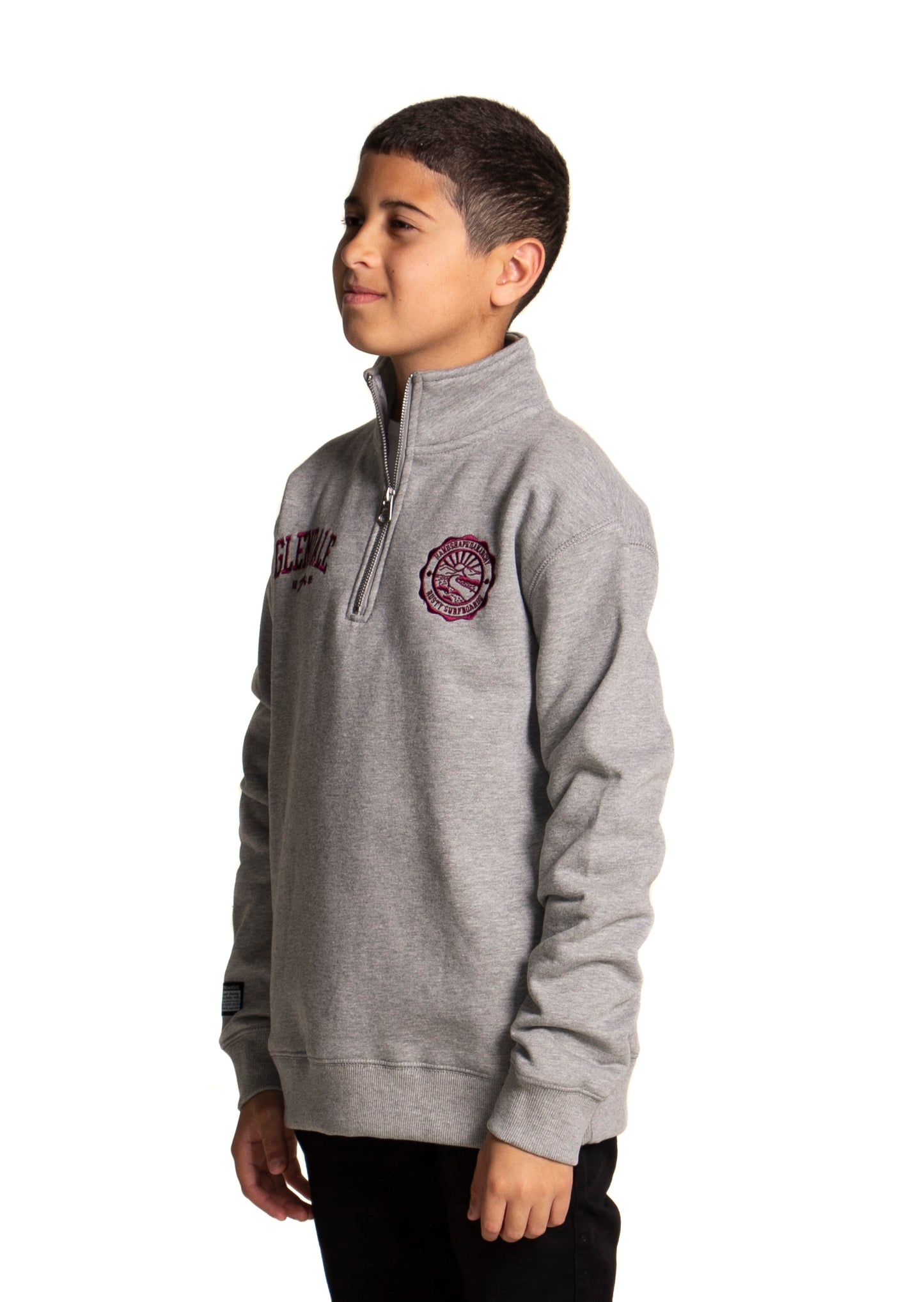 Buzo Glendale 1/4 Zip Junior Gris Melange