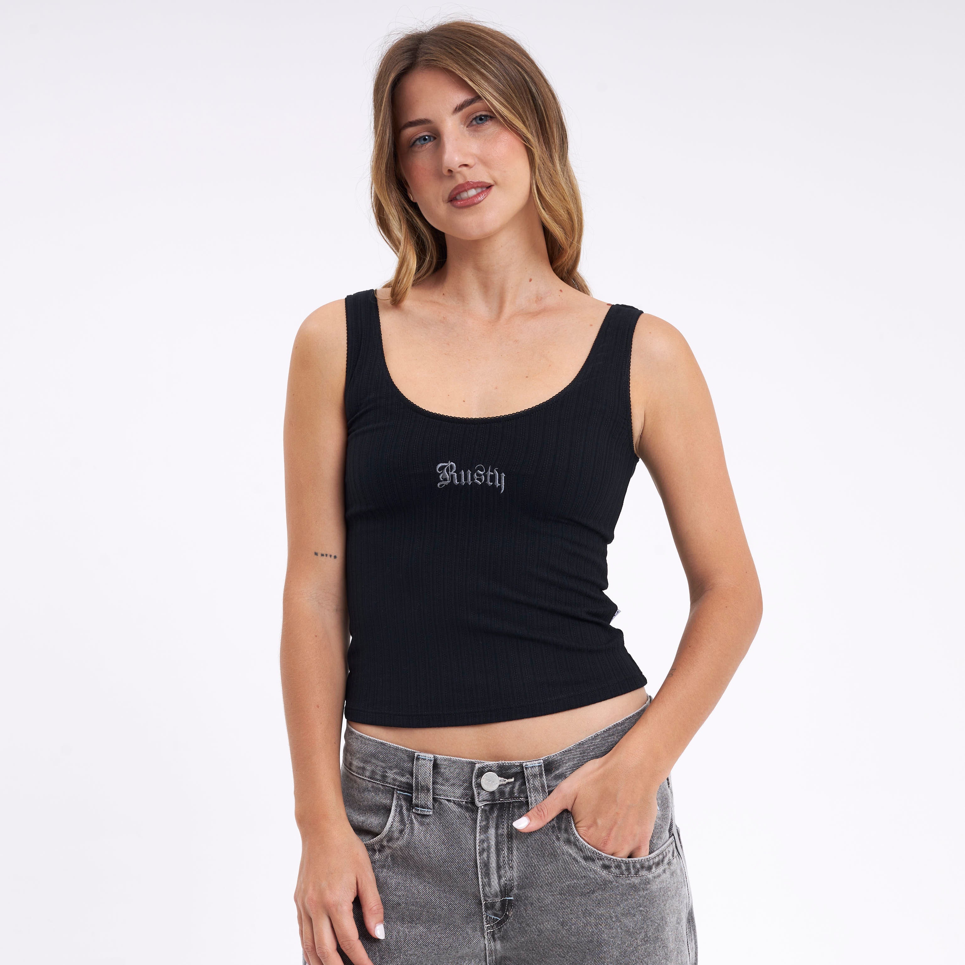 Fashion Top Cassian Fall Scoop Neck Tank Black