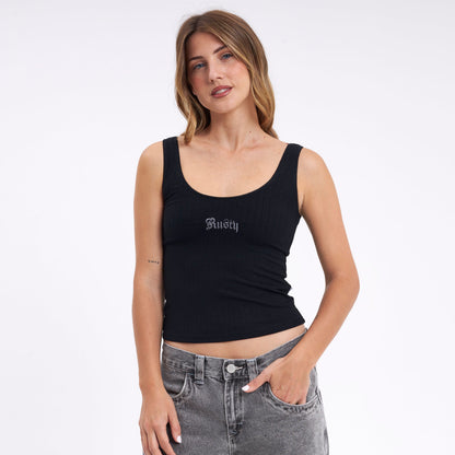 Fashion Top Cassian Fall Scoop Neck Tank Black