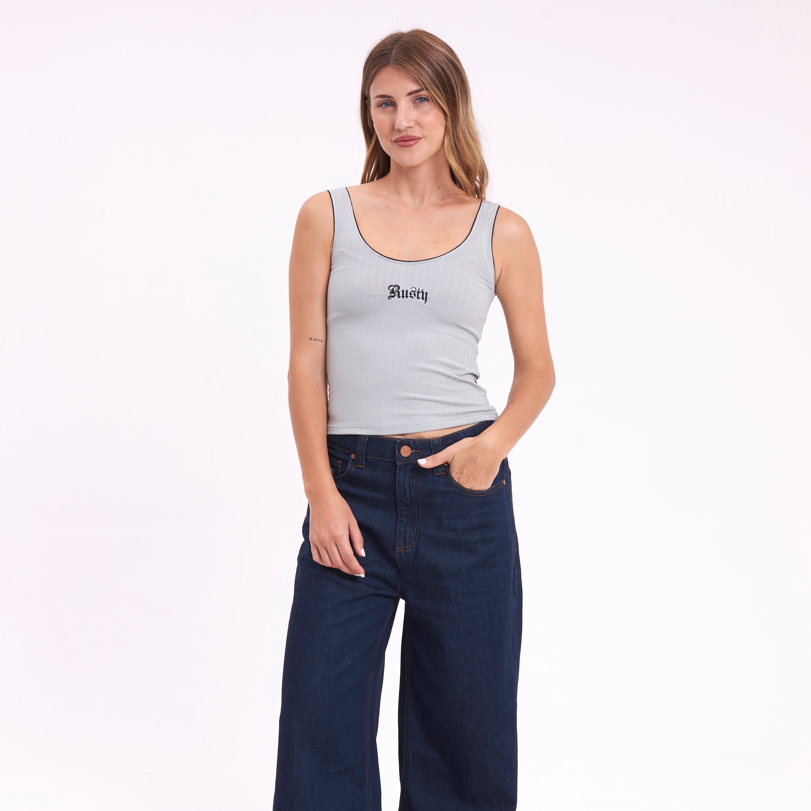 Fashion Top Cassian Fall Scoop Neck Tank Grey