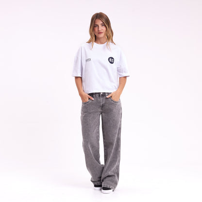 Remera Chixy Crop Boxy Fit White