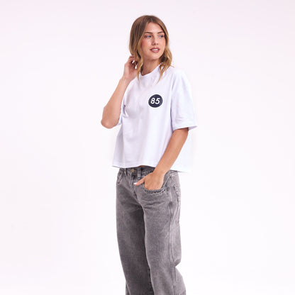 Remera Chixy Crop Boxy Fit White