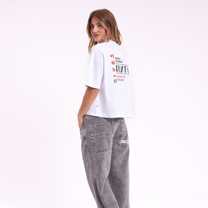 Remera Chixy Crop Boxy Fit White