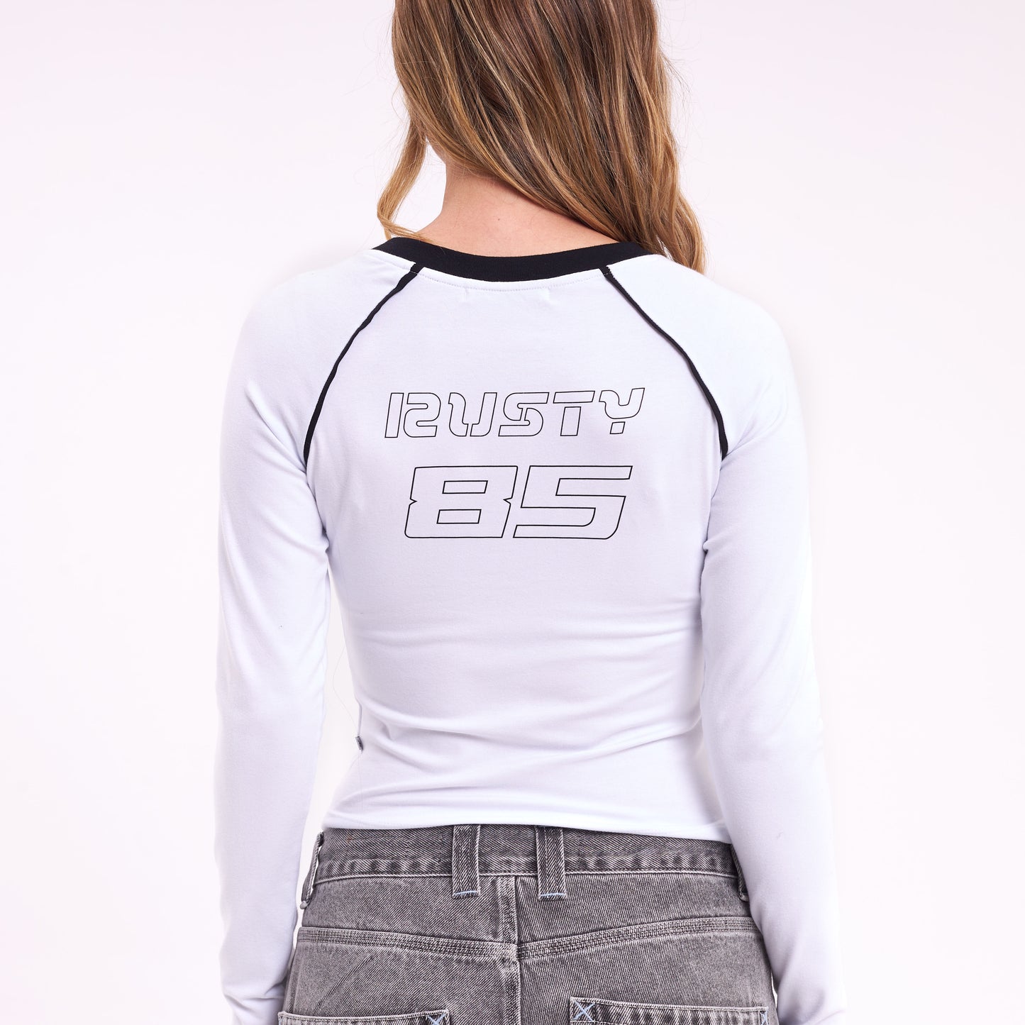 Remera College Drop Out Raglan Skimmer White